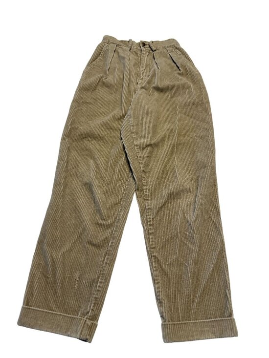 GAP Pants - Gap Tan Brown Corduroy Pleated High-Rise Pants Women's Size 1/2